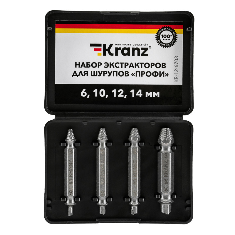 Набор экстракторов для шурупов Профи KRANZ Набор экстракторов для шурупов Профи KRANZ