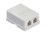 Розетка телефонная внешняя / 2 порта RJ-11(6p4c) / 4 контактная, белая, Netko